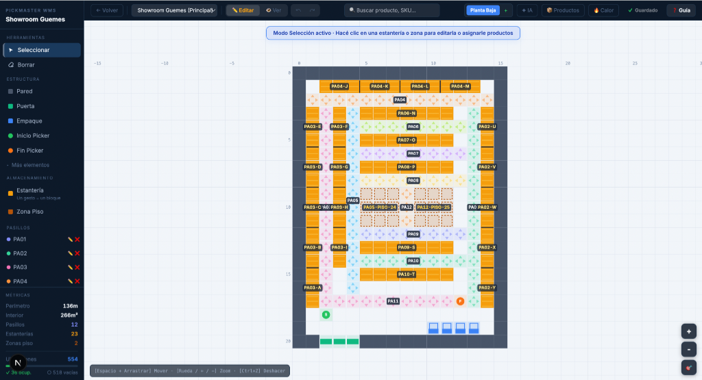 Captura del editor de mapa de depósito 2D