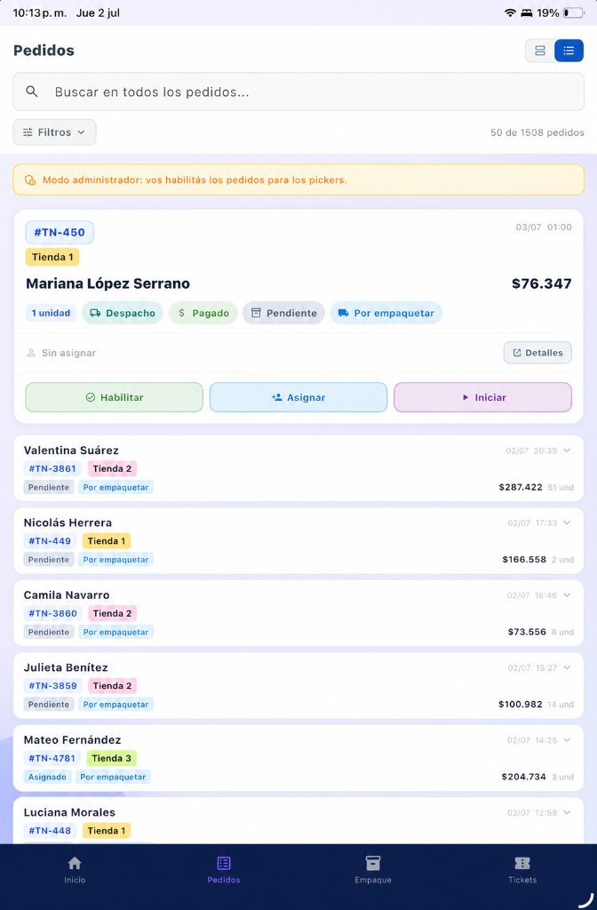 Pickmaster Tablet - Pedidos